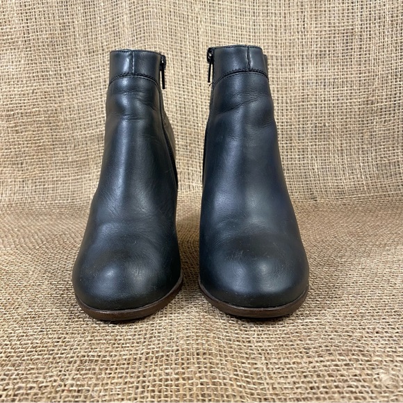 Jeffrey Campbell Boots Bootie Hanger Ankle Gray Leather Stack Heel Sz 6.5 M - Picture 7 of 11